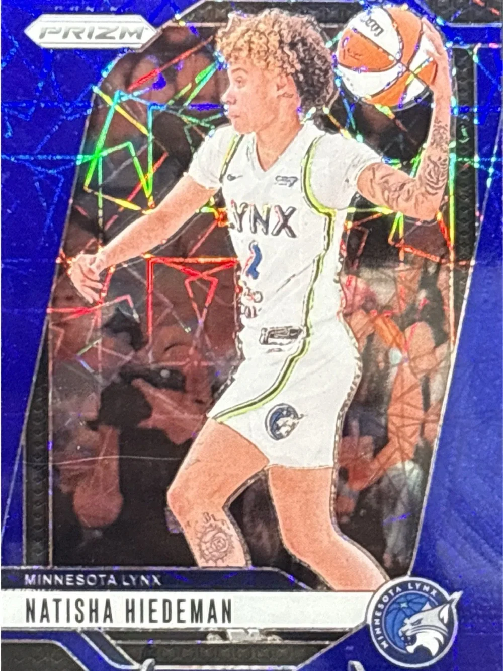Panini Prizm Natisha Hiedeman Lynx Basketball  Card - Blue Cracked Ice Prizm